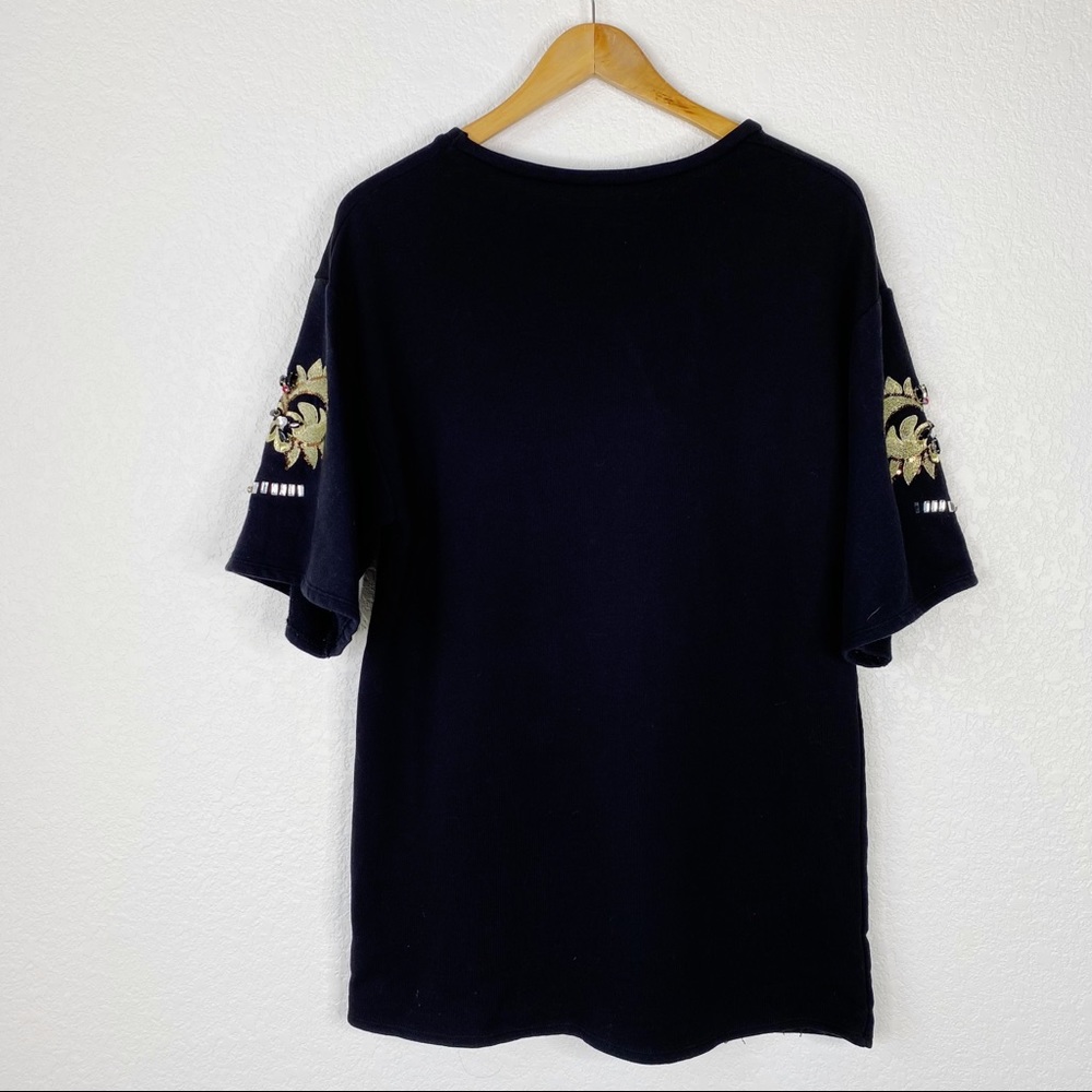 Zara Black Cotton Beaded Embroidered Shirt Dress - Picture 8 of 8
